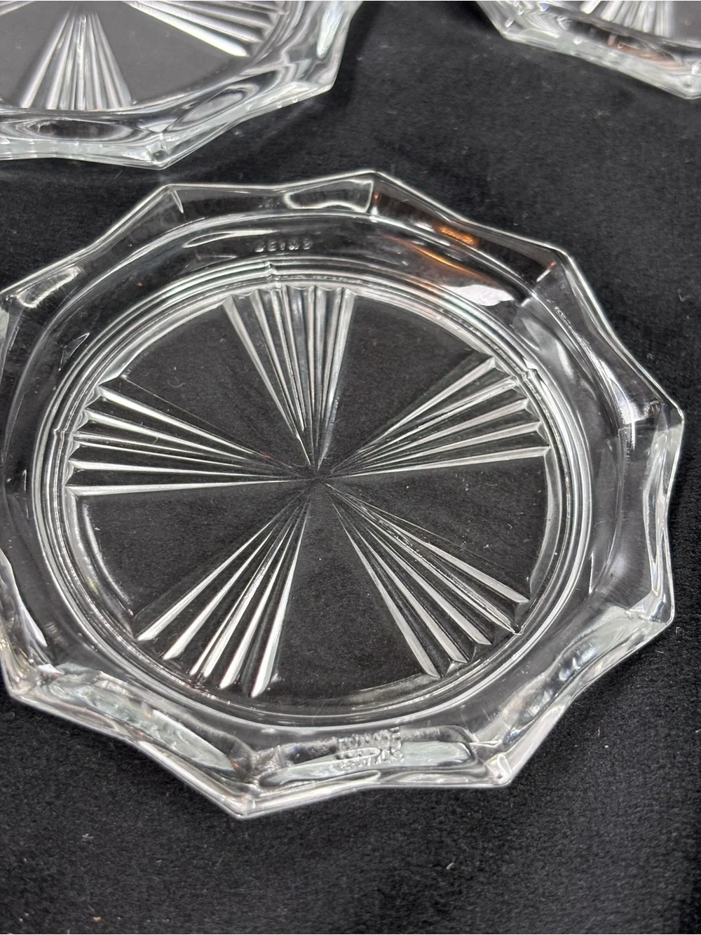 ✨ Vintage Reims Crystal Coaster Set – Made in France | Set of 6 ✨